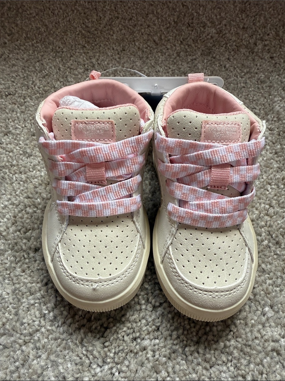 NEW Toddler Pink and Cream High-Top Sneakers